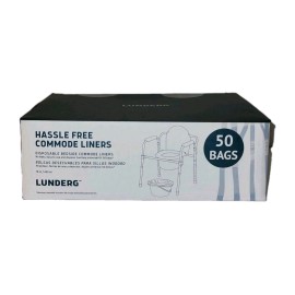 Lunderg Hassle Free Commode Liners Disposable Bedside. Commode Liners, 50 Count