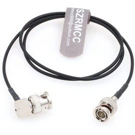 SZRMCC BNC to BNC Male 3G HD SDI Cable RG174 75ohm Flex Coaxial Video Cable for Sony FS5 FX6 Atomos Shogun Inferno SmallHD Monitor Blackmagic ARRI RED Cameras (Straight to Right Angle, 40 cm)