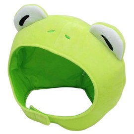 TAORANJU Frog Shaped Plush Hat - Green Anime Novelty Headwear for Funny Parties, Kids and Adults