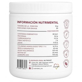 NUTRIDIET Peptidos Bioactivos de Colageno Hidrolizado, + Ácido Hialurónico +Biotina, Vitamina C +Coenzima Q10 + Enzimas Digestivas | para Piel, Cabell