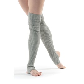 SERICI Leg Warmers for Dance and Yoga | Leggings | Open Heal Dance Socks (Grey)