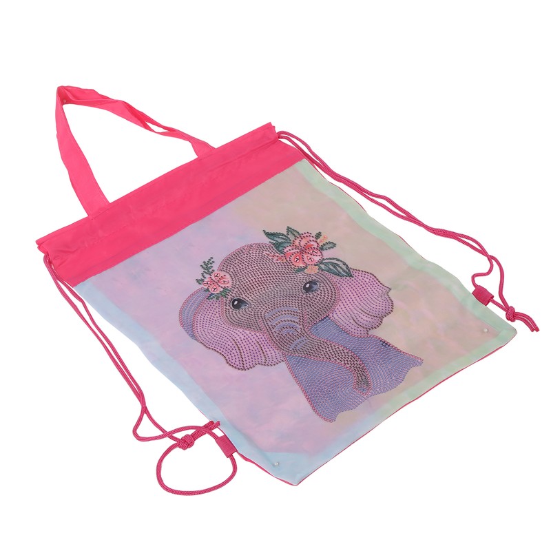 Backpack Bag WearResistant Large Capacity Rhinestones Painting with Drawstring Home