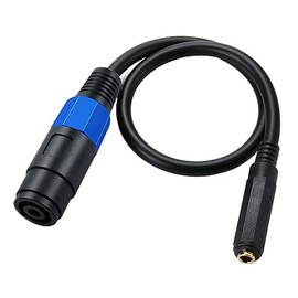0.5 Meter Speakon Speaker Cable, 2 Conductor 22AWG Copper, Speakon Female to 1/4 6.35mm Female TS Mono Plug Adapter Connector Converter Audio Cable