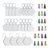 80pcs Keychain Set, 20pcs MDF Pendants Rings Clips Tassels Blank