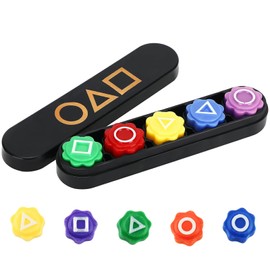 SSKHE 5PCS Colourful Stones Gonggi Jack Stone Pebbles Set with Long Rectangular Box,Gonggi Korean Game Set,Gong-Gi Weighted Hand-Eye Coordination Training, Fun for All Ages