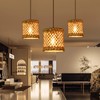 Arturesthome Boho Hand Woven Rattan Pendant Light Fixture, Mini Farmhouse