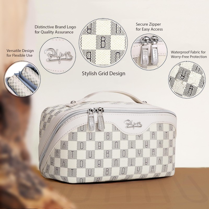 BOYATU Travel Makeup Bag Cosmetic Bags for Women: 3 Pcs