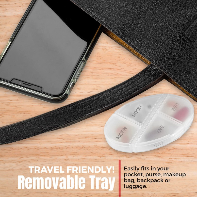 Stackable Daily Pill Organizer - Premium Weekly Medication Reminders with