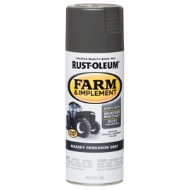 Rust-Oleum 280133 Farm & Implement Spray Paint, 12 oz, Massey Ferguson Gray, (Pack of 1)