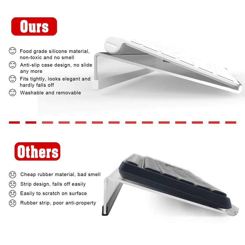 KOTEMON Acrylic Tilted Computer Keyboard Stand for Compact Keyboard, 78