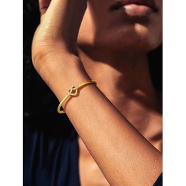 U7 Heart Bangle Women's Open Mesh Bracelets Adjustable Bracelet Gift for Women Mother Girls