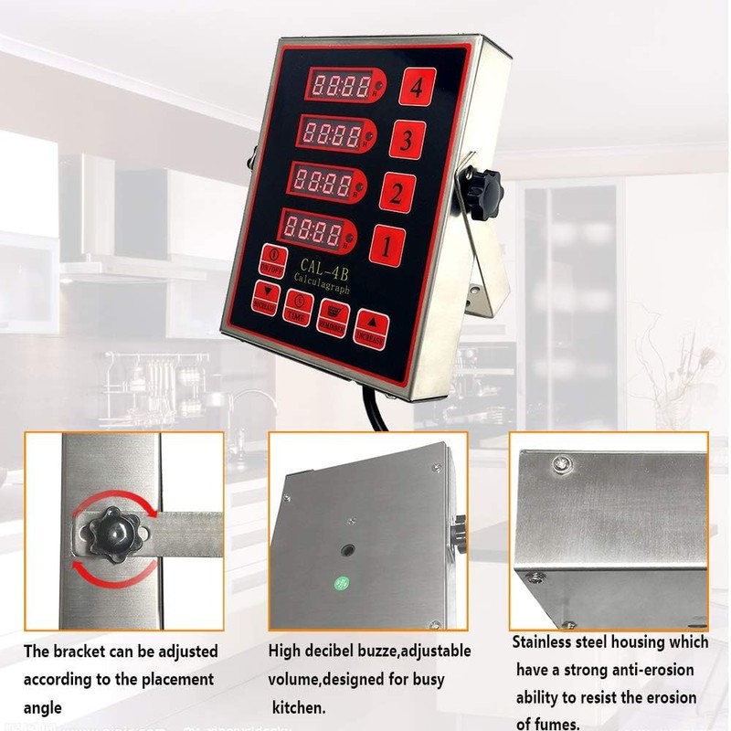 Li Zhen Commercial 4 Channel Kitchen Timer Digital Restaurant Timers