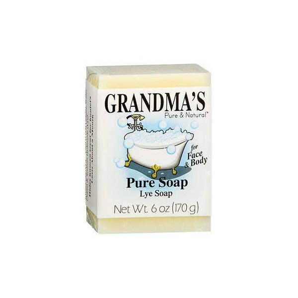 Grandma's Lye Face & Body Soap - 6 oz, Pack of 5