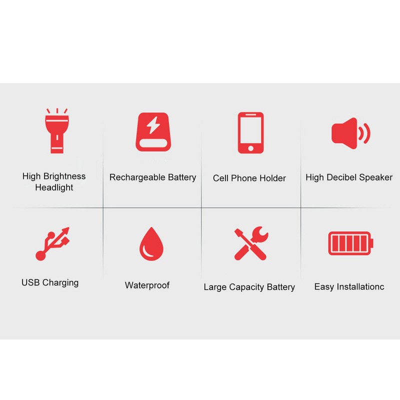 Bicycle Light Multifunctional Bike Phone Stand Headlight Speakers Kit for