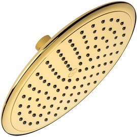 Aqua Elegante Regadera Tipo Cascada - Ducha Grande de Techo Tipo Lluvia de 23 cm con Junta Esférica de Latón, Alto Flujo, Fácil Instalación, Ideal con Brazo de Extensión - 9.5 LPM - Latón Pulido