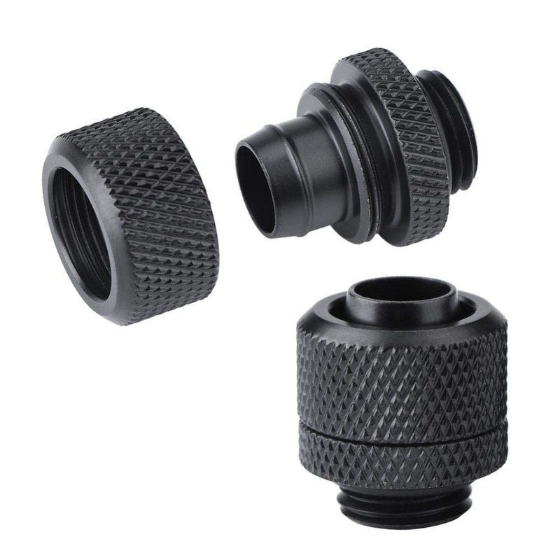 ASHATA Water Cooling Compression Fitting 2PCS G1/4 Thread Flexible Tube