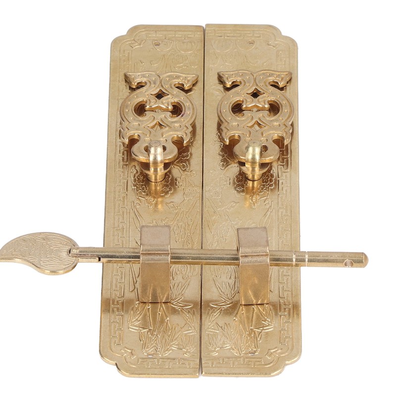 Cabinet Faceplate Brass Material Elegant Retro Botanical Pattern Decorative Chinese