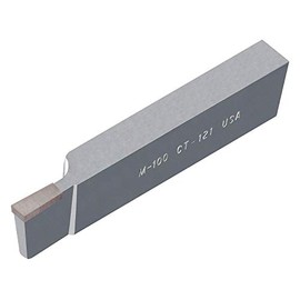 Micro 100 CT-122 Cut Off Tool - CT Style - Brazed, 3/16" Width, 3/4" Length, .813" Max Bore Depth, 1/2" Square Shank Width, 1" Square Shank Height, 5" OAL, Uncoated