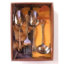 Ginkgo Lafayette Stainless Steel 4-Piece Serving Set  ~~ NEW ~~