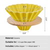EHERDM Ceramic Coffee Dripper with Wood Cup Stand Pour Over