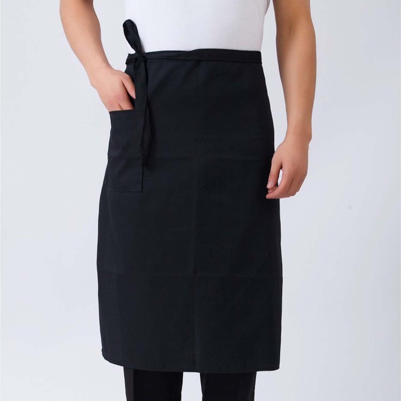 ZBHDEYG 1 Black Half Apron, 1 Catering Hat, Tie Apron,