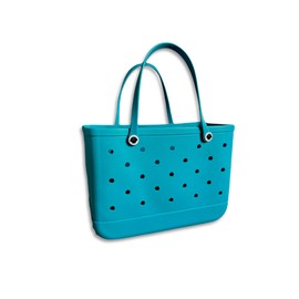 SunTote X Large Beach Bag Tote| Durable Lightweight Waterproof Washable Open Tote Bag for Beach, Pool, Boat, Sports (Tropical Turquoise)