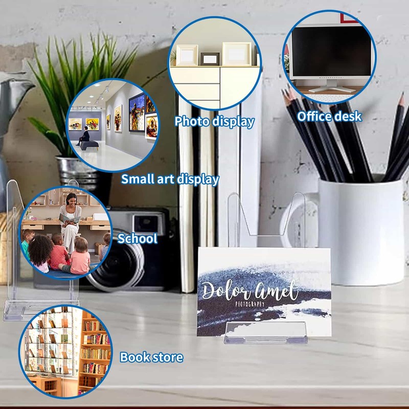 15Pcs Clear Plastic Display Stand, Two Part Adjustable Clear Acrylic
