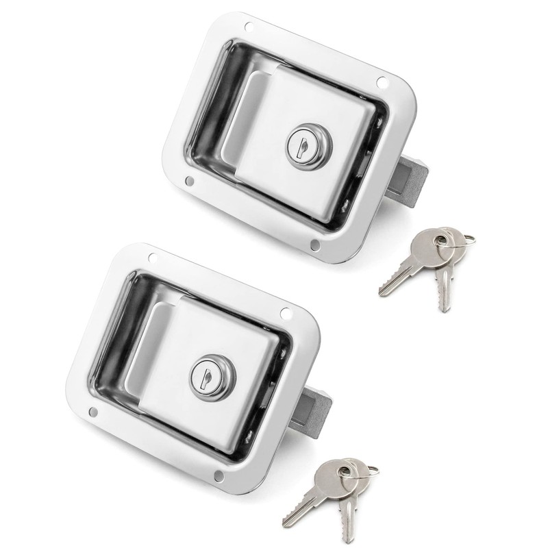 QWORK Travel Trailer Lock, 2 Pack, Stainless Steel Flush Mount