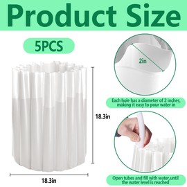 DECOHS 5 Pcs Insulating Plant Protectors Cover- 18.3 x 18.3 Inch Gardener Early Season Plant Insulators- Water Freeze Protects Plants for Winter Protection Against Frost Cold Weather