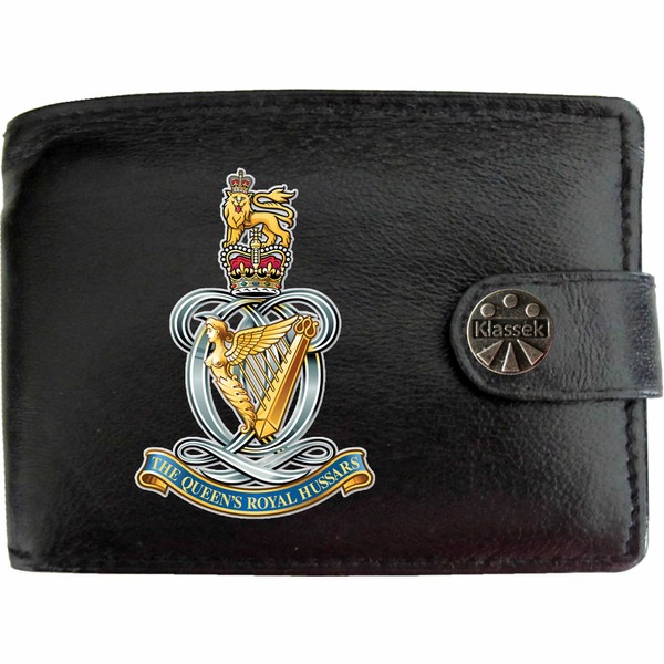 Klassek The Queen’s Royal Hussars Image Men Wallet Real Leather