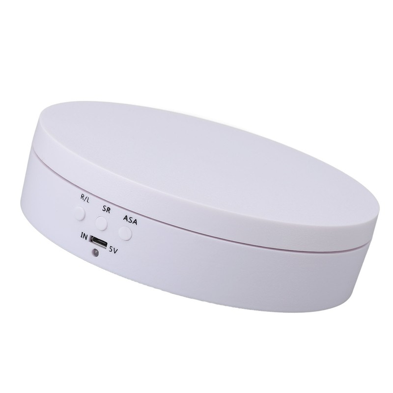 Motorized Rotating Display Stand White USB Charging Round 3 Speeds