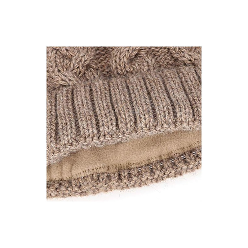 Neverless Ladies Knitted Fur Pom Pom Faux Fur Winter Hat