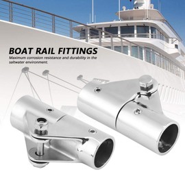 KIMISS Stainless Steel Folding Swivel Connector Boat Rail Pipe Fittings for Marine Yacht (22 mm Outside)