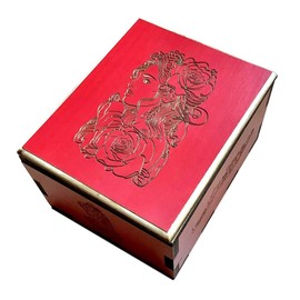 Beautiful Red Belle Wooden Puzzle Box - Unique Locking Mechanism