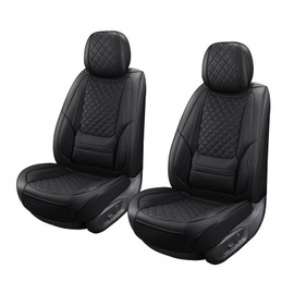 Front Seat Covers for Cars Breathable Leather Seat Covers Waterproof Seat Protectors Universal Fit for Most Automotive Cars SUV Trucks Van (Black, Front Pair)