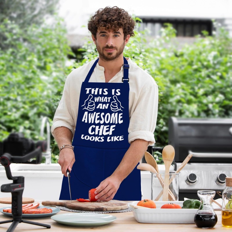 LINEN CLOSET® Bbq Aprons for Men Funny Aprons Awesome Chef