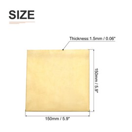 DTGN 150 x 150 x 1.5 mm (L x W x D) Brass Sheets - 1 Pack - Good for Making Machine Parts - Metal Brass Plates
