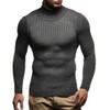 Leif Nelson Rollkragenpullover Herren Grau XL Strickpullover - Cooler Männer