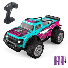 Remote Control Car 2.4GHz All Terrain Remote Control Truck Off Road Car 4WD Vehicle Gifts for Kids Adults with LED Light 3 Battery