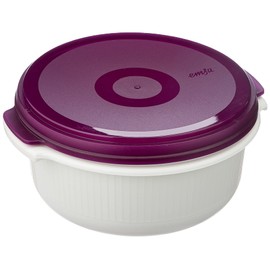 Emsa Micro Family 508455 Food Container Set 0.5 / 1.0 / 1.5 l Pack of 3 White / Blackberry