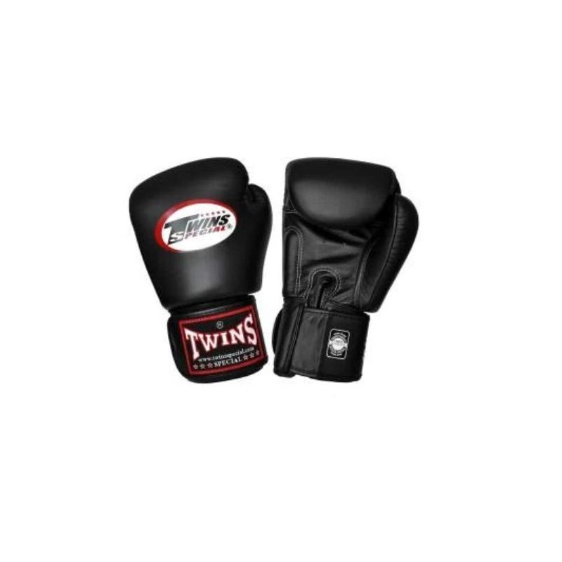 Twins Genuine Leather Boxing Gloves, black
