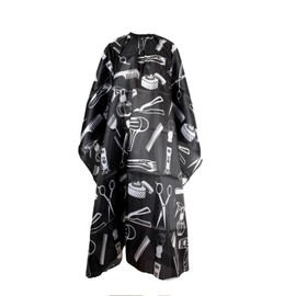 aashta® Hairdressing Cape, Hairdressing Cape, Hairdressing Cape, Hairdressing Cape, Black and White, 160 x 140 cm, Black/White, XL, black/white