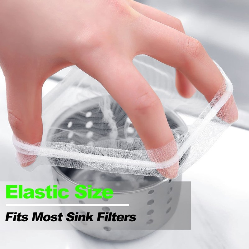 Disposable Mesh Sink Strainer Bags- 100 Pcs Kitchen Sink Strainer