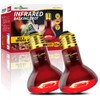 REPTI ZOO Reptile 50W Infrared Heat Lamp Bulb,2 Pack Infrared