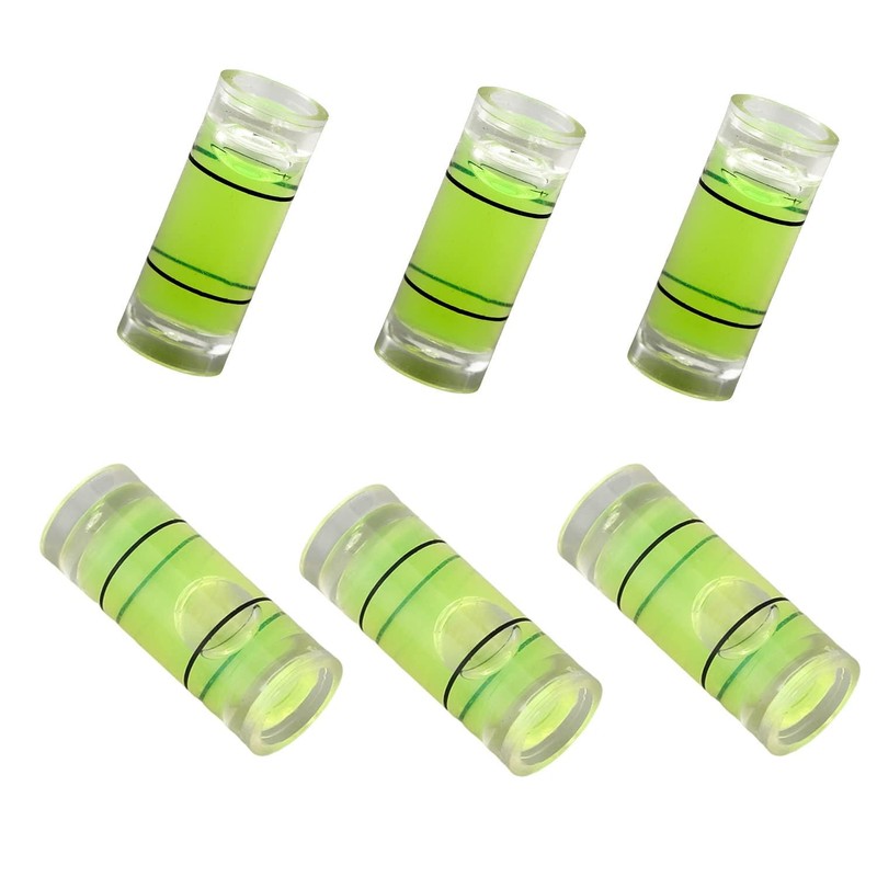 Hegebeck 10Pcs Small Cylindrical Bubble Spirit Level Vials, 8×20 mm/0.3×0.8