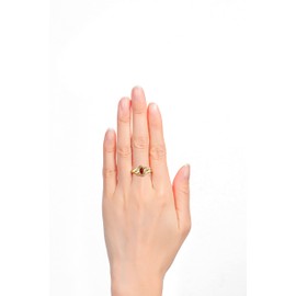 RYLOS Rings for Women 14K Gold Plated Silver Ring Classic Style Birthstone Ring 6X4MM Gemstone & Genuine Diamonds January Garnet Jewelry for Women Sterling Silver Rings for Women Size 5,6,7,8,9,10