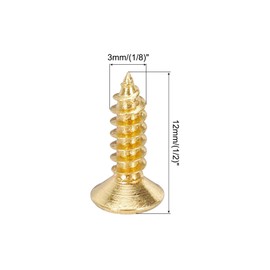sourcing map 60pcs 3MM Electric Guitar Bass Pickguard Screws Scratch Plate Mounting Screw for SQ TL Guitar, Gold