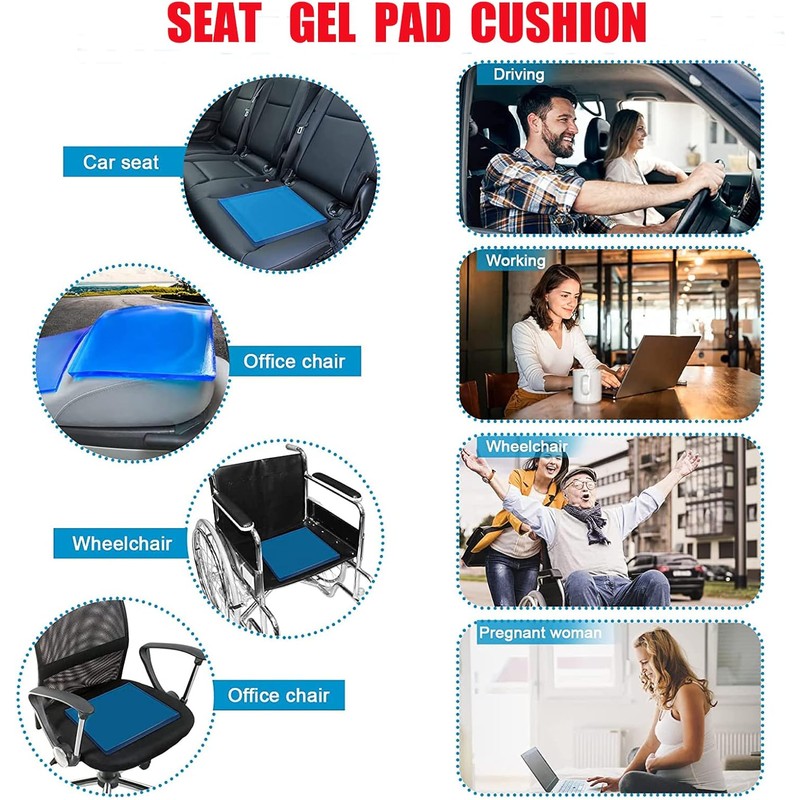 Motorcycle Seat Gel Pad Driver/Passenger Car Seat Cushion Shock Absorption
