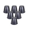 Set of 6 Black Parchment Silver-Lined Chandelier Lampshade 3x5x4
