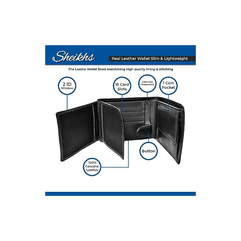 Sheikhs Leather Wallet (Black) for Men